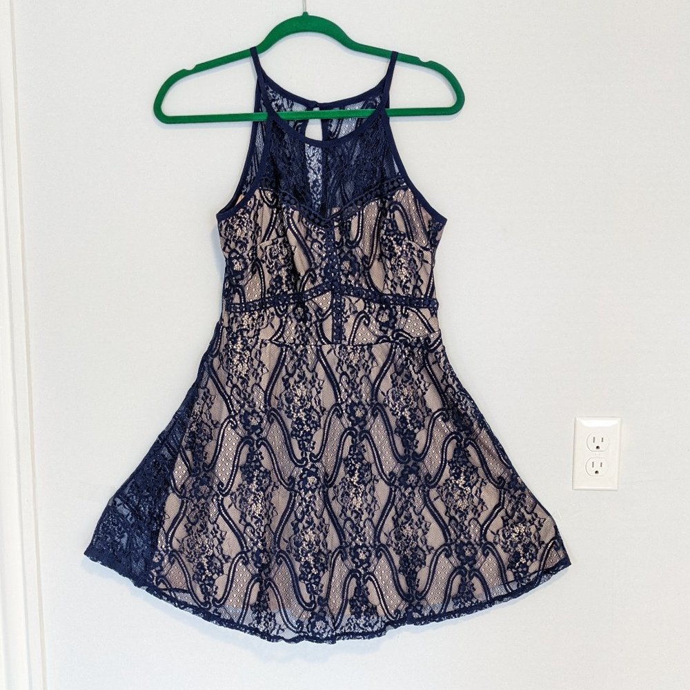 Blue Lace Aline Dress